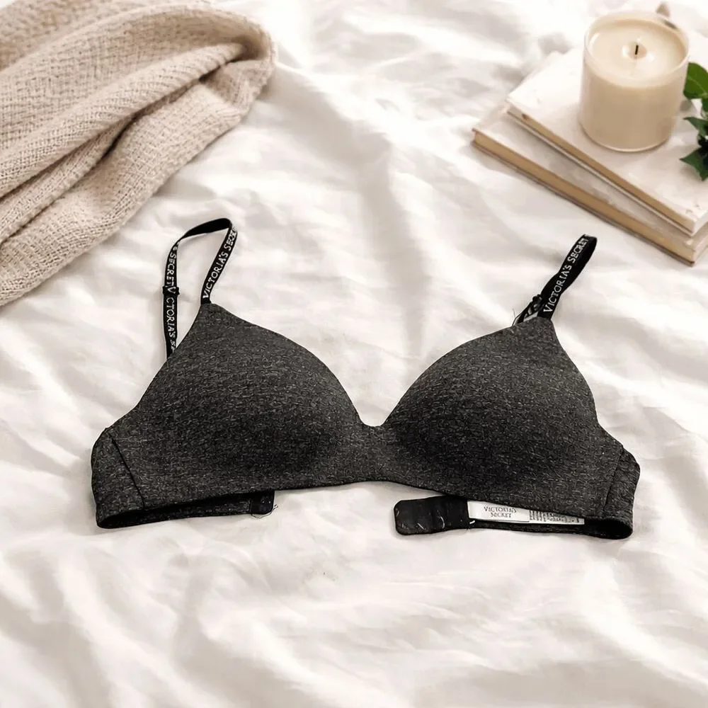 Victoria Secret Wear Everywhere Lightly Lined Bra Heather Black Bra 34C